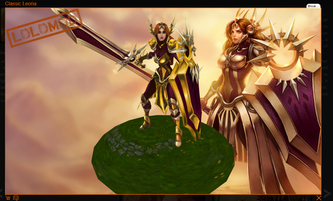 Splash art and in-game model of Leona