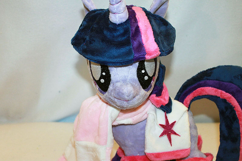 Filly Twilight Sparkle plushie (15" tall) wearing winter gear by KarasuNezumi