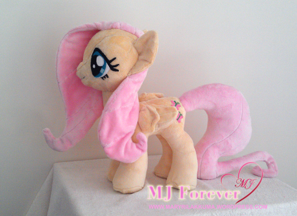 Fluttershy plushie by ME!!!!! :D (my very first plushie!)