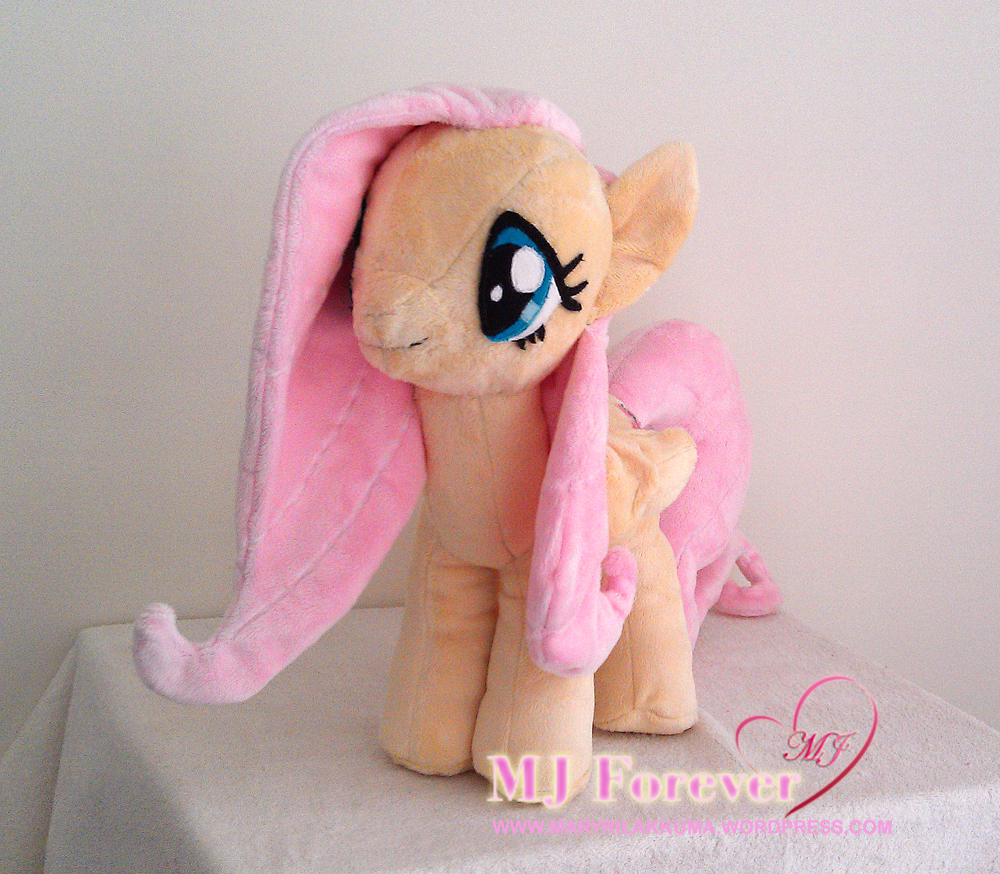 Fluttershy plushie by ME!!!!! :D (my very first plushie!)
