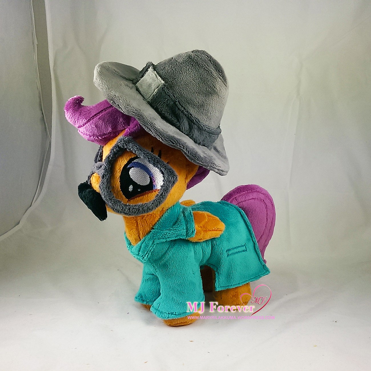 Scootaloo plushie in her disguise costume (removable) from the  Twilight Time episode by mee!!!!