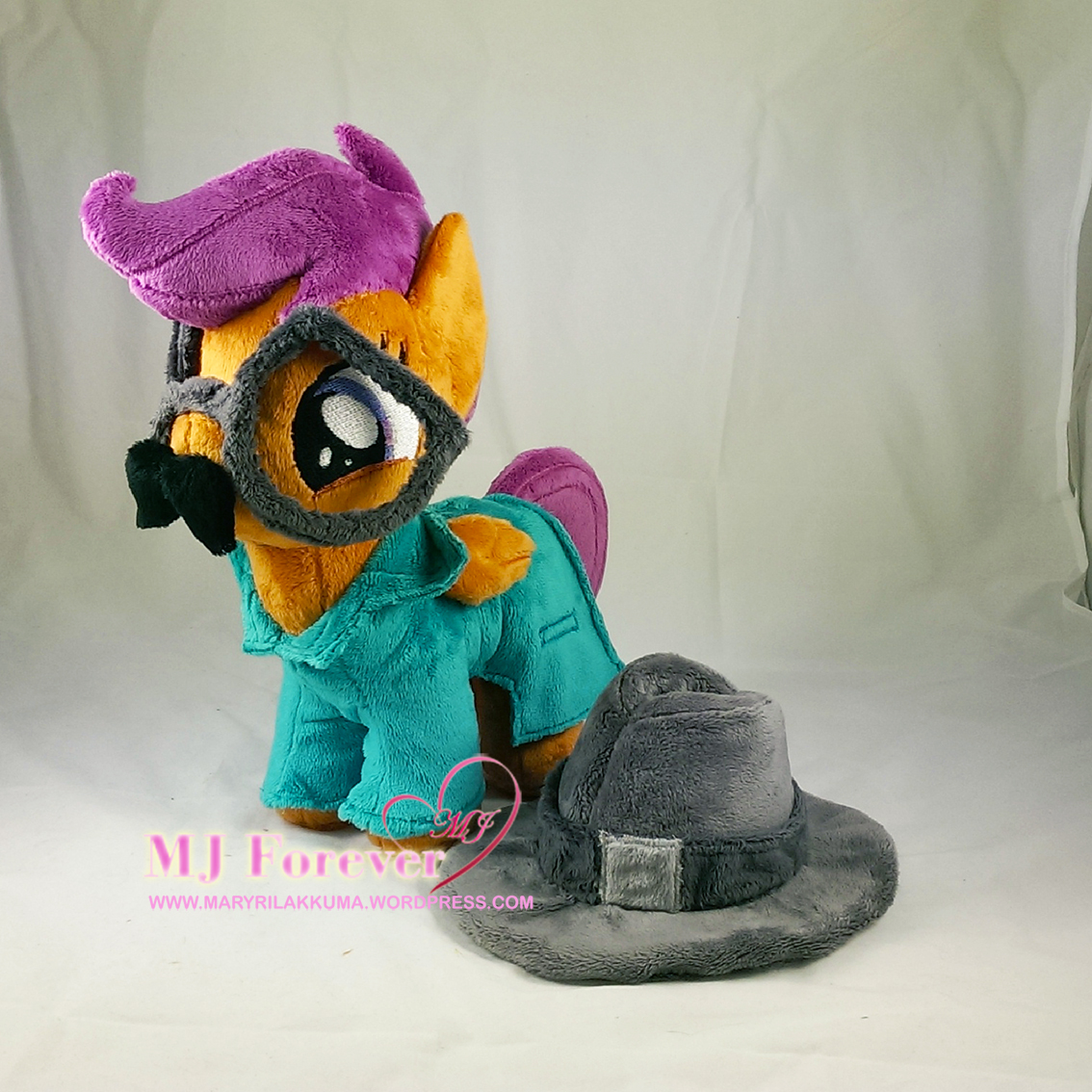 Scootaloo plushie in her disguise costume (removable) from the  Twilight Time episode by mee!!!!