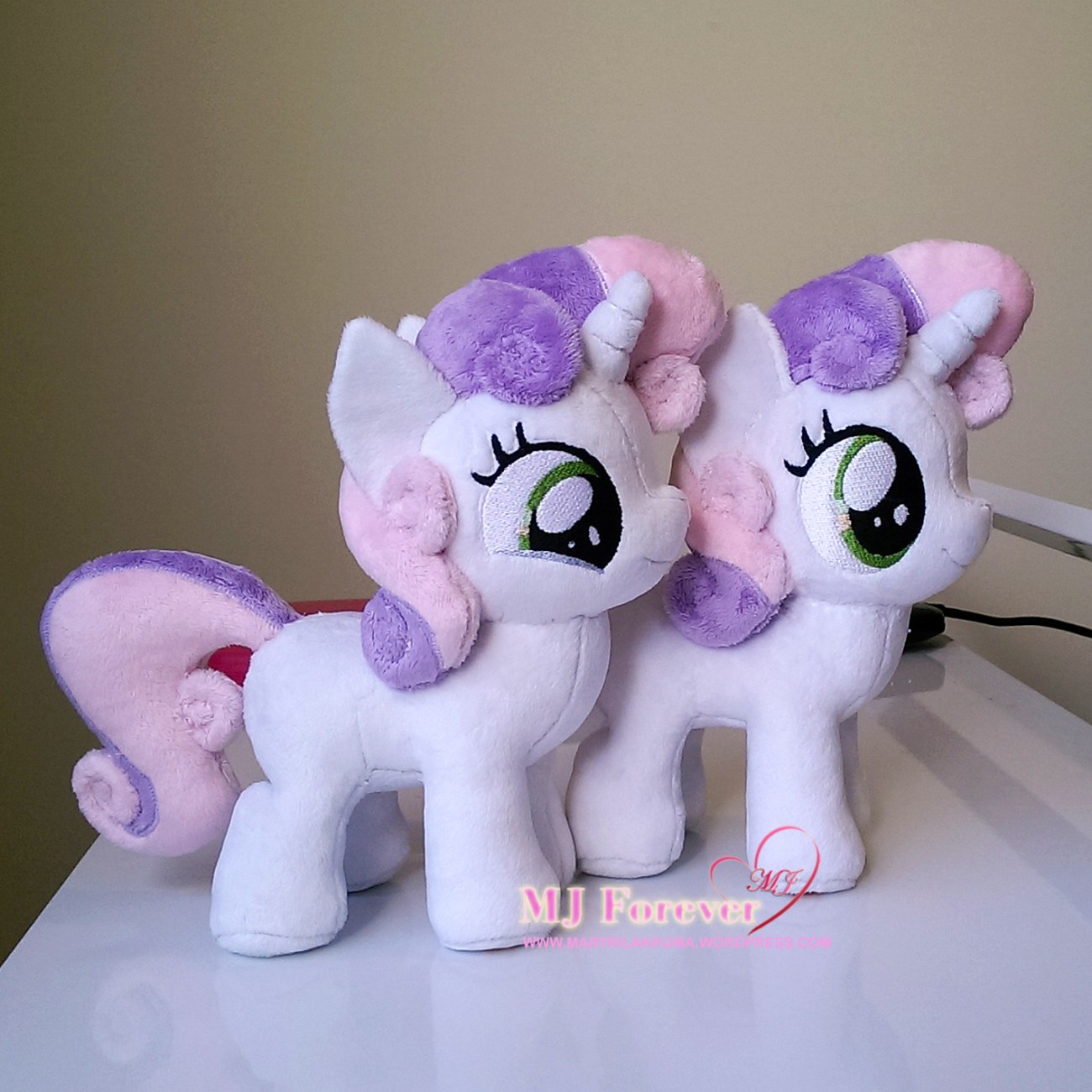 Sweetie Belle plushies sewn by meee!!!!!