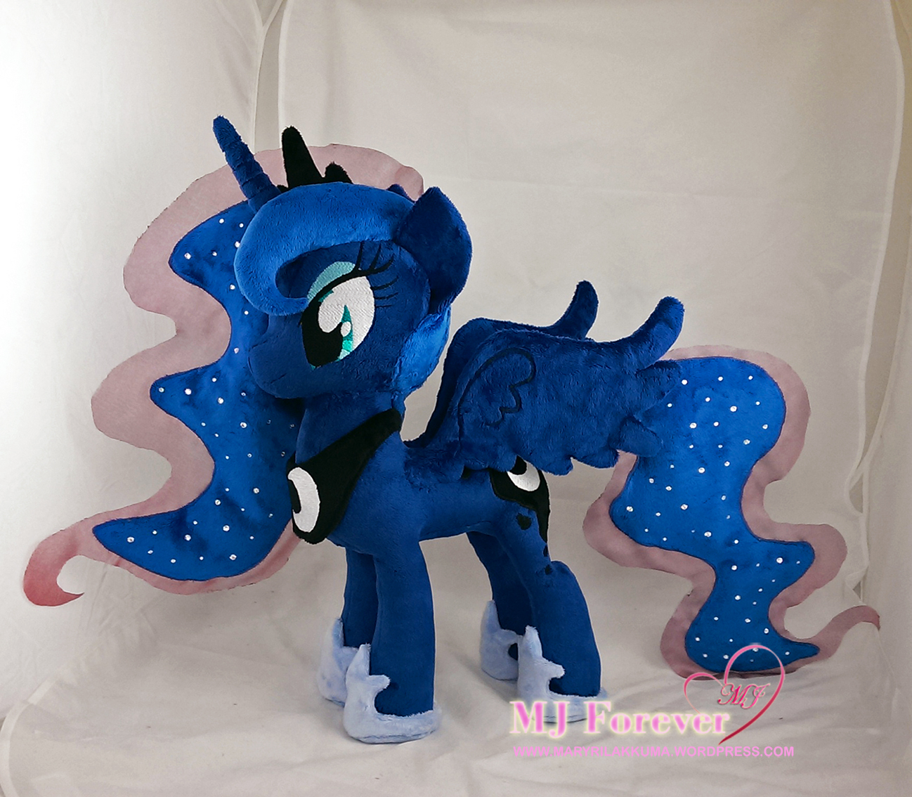 Princess Luna plushie sewn by meeeee!!!!!