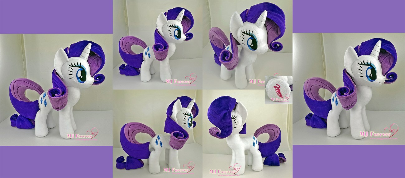 Rarity plushie sewn by meeee!!!!!!  ^^