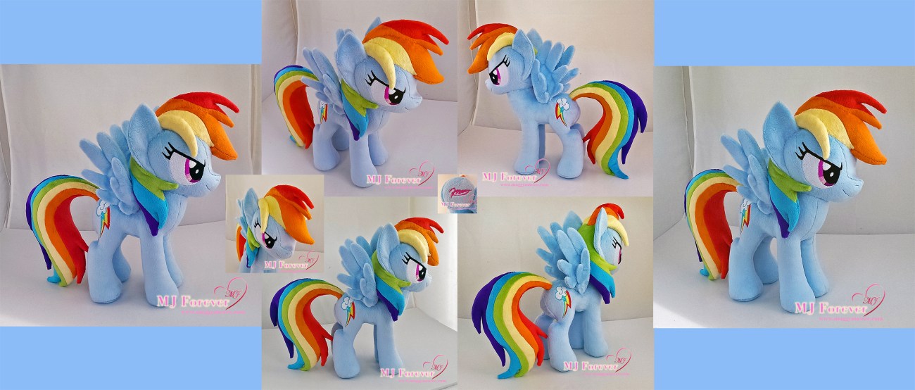 Rainbow Dash plushie sewn by meeee!!!! :)